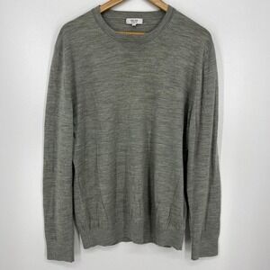 Reiss Wessex Mens Gray 100% Merino Wool Crew Neck Sweater XL